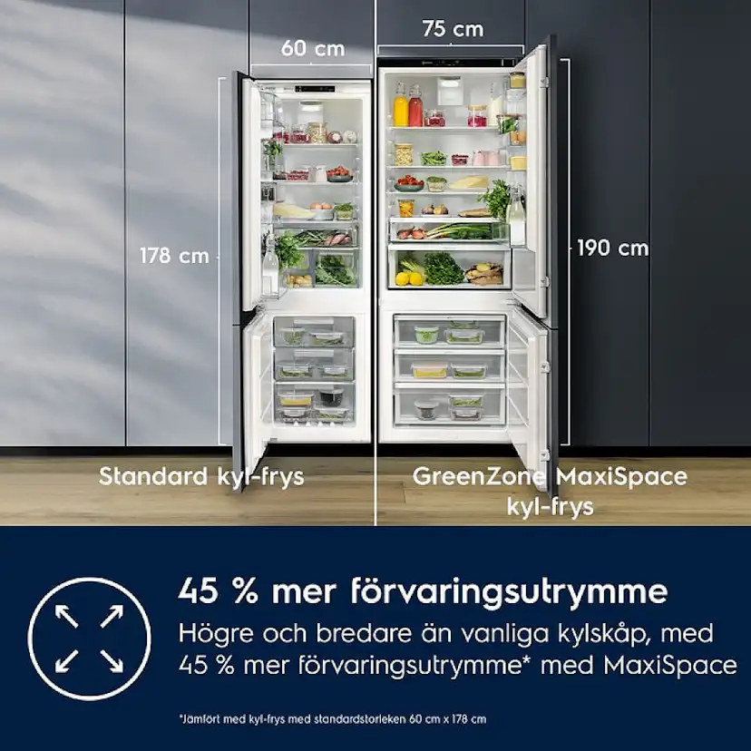 Kombinerad Kyl/Frys Electrolux Serie 700 ENA7TE75S Integrerad
