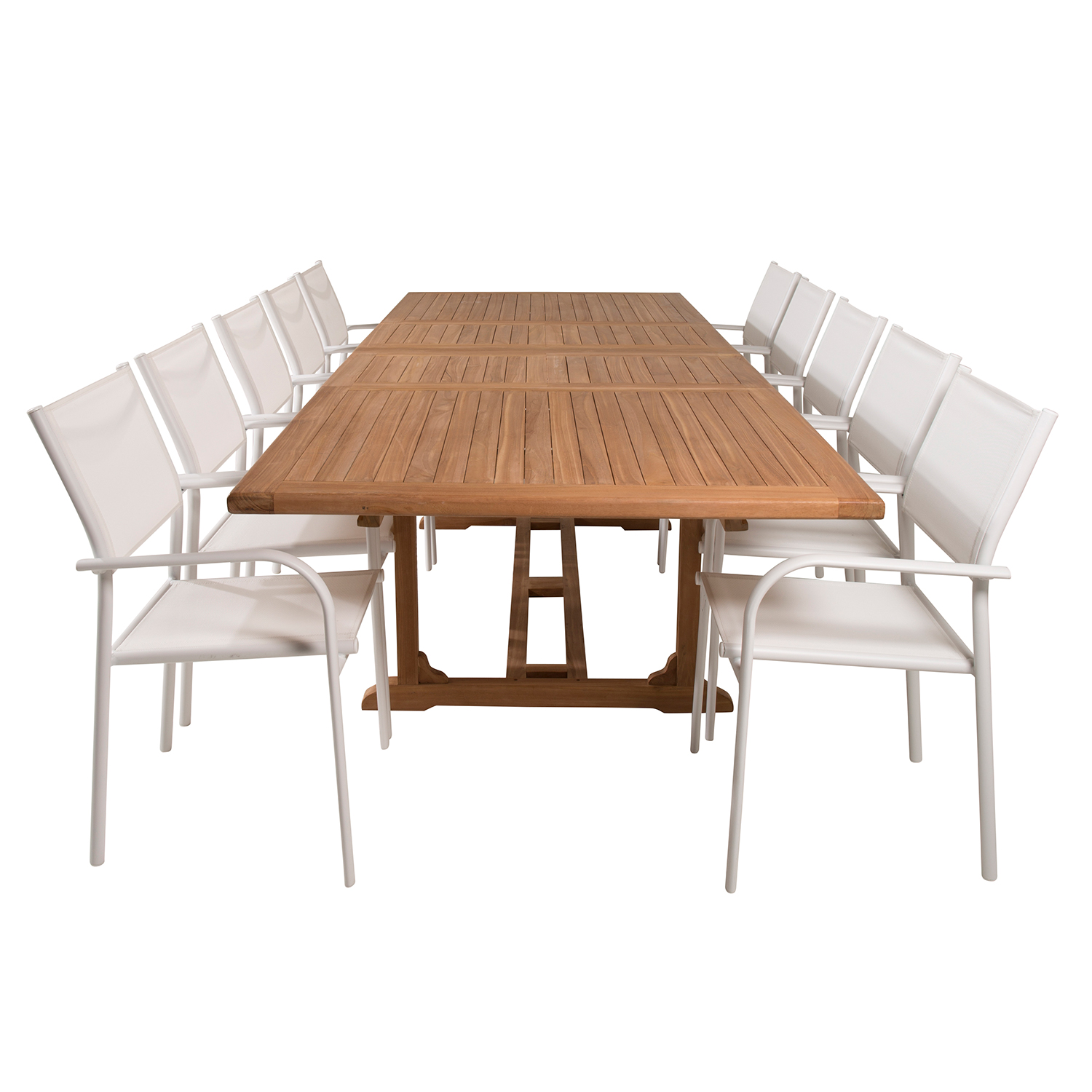 Matgrupp Venture Home Kenya 195-295x110 Teak med 10 Santorini Karmstolar