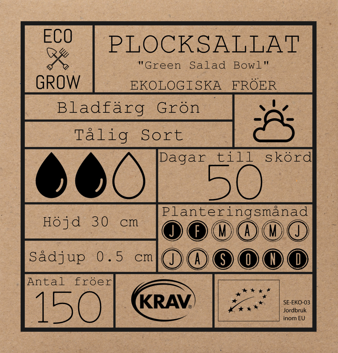 Fröpåse Eco Grow Plocksallat Green Salad Bowl