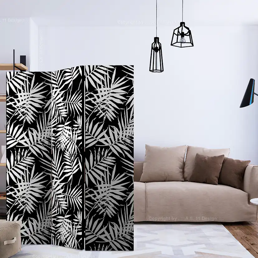 Rumsavdelare Skärmvägg Arkiio Black And White Jungle 135x172 cm