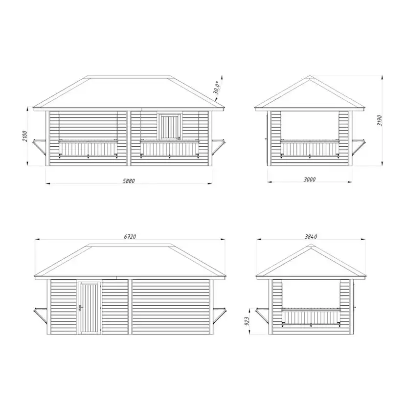 Kiosk Palmako Bianca 16,6 m2 Set 112