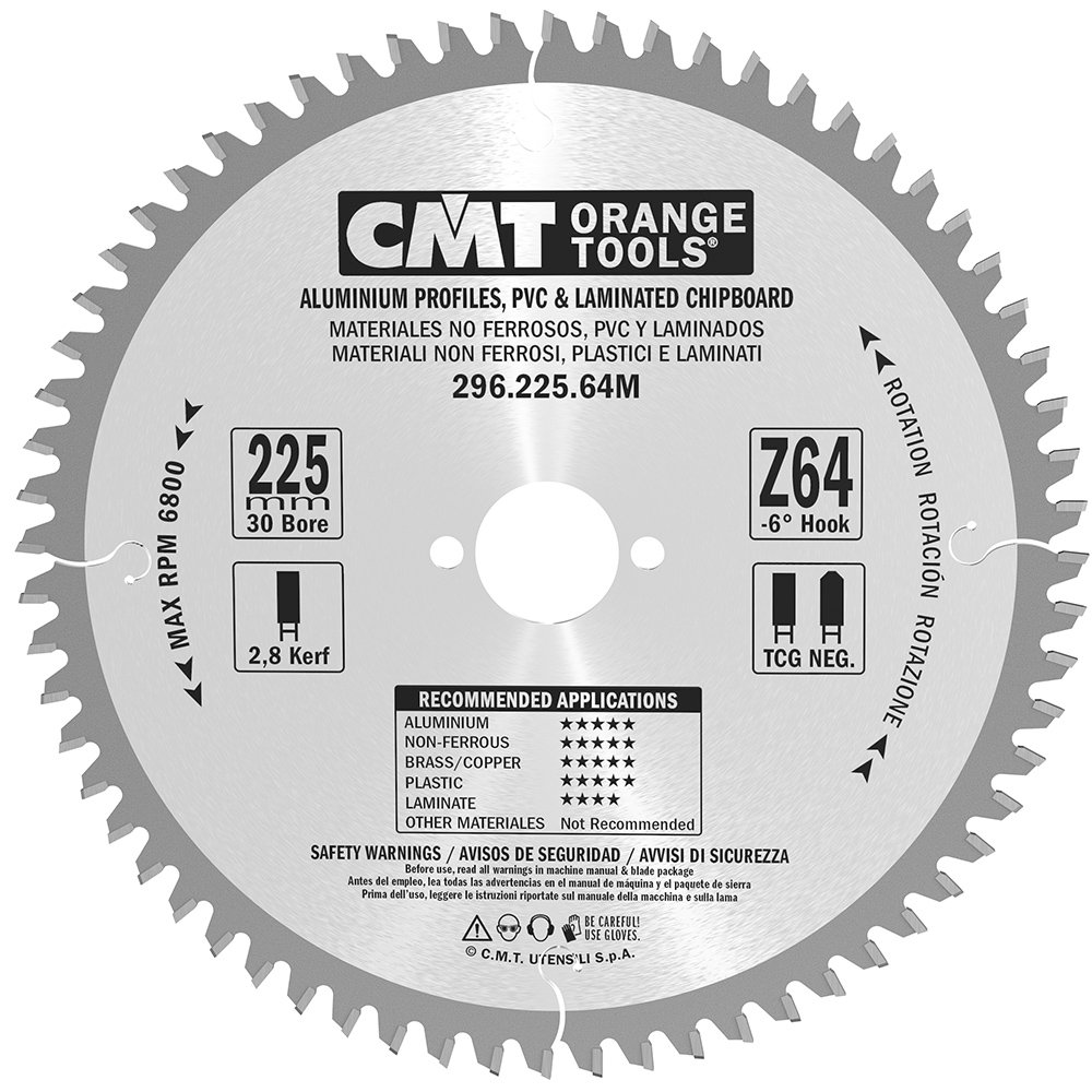 Cirkelsågklinga CMT Orange Tools NE NEG Alu/laminat