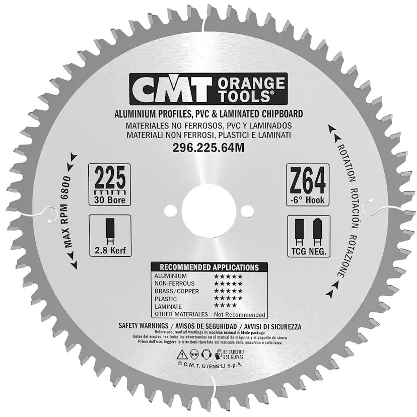 Cirkelsågklinga CMT Orange Tools NE NEG Alu/laminat