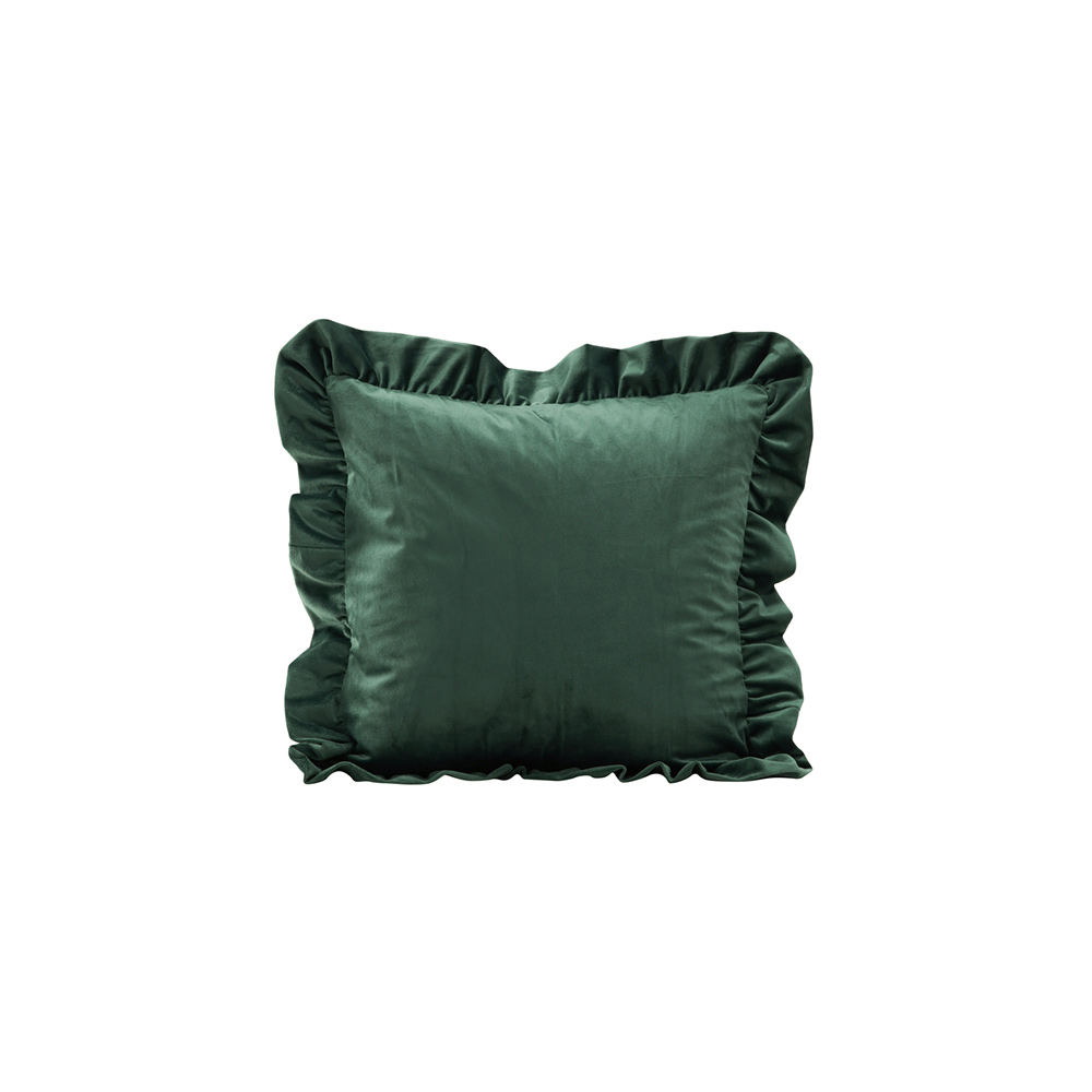 Hailey Cushion Cover Poly Velvet - Green Grön