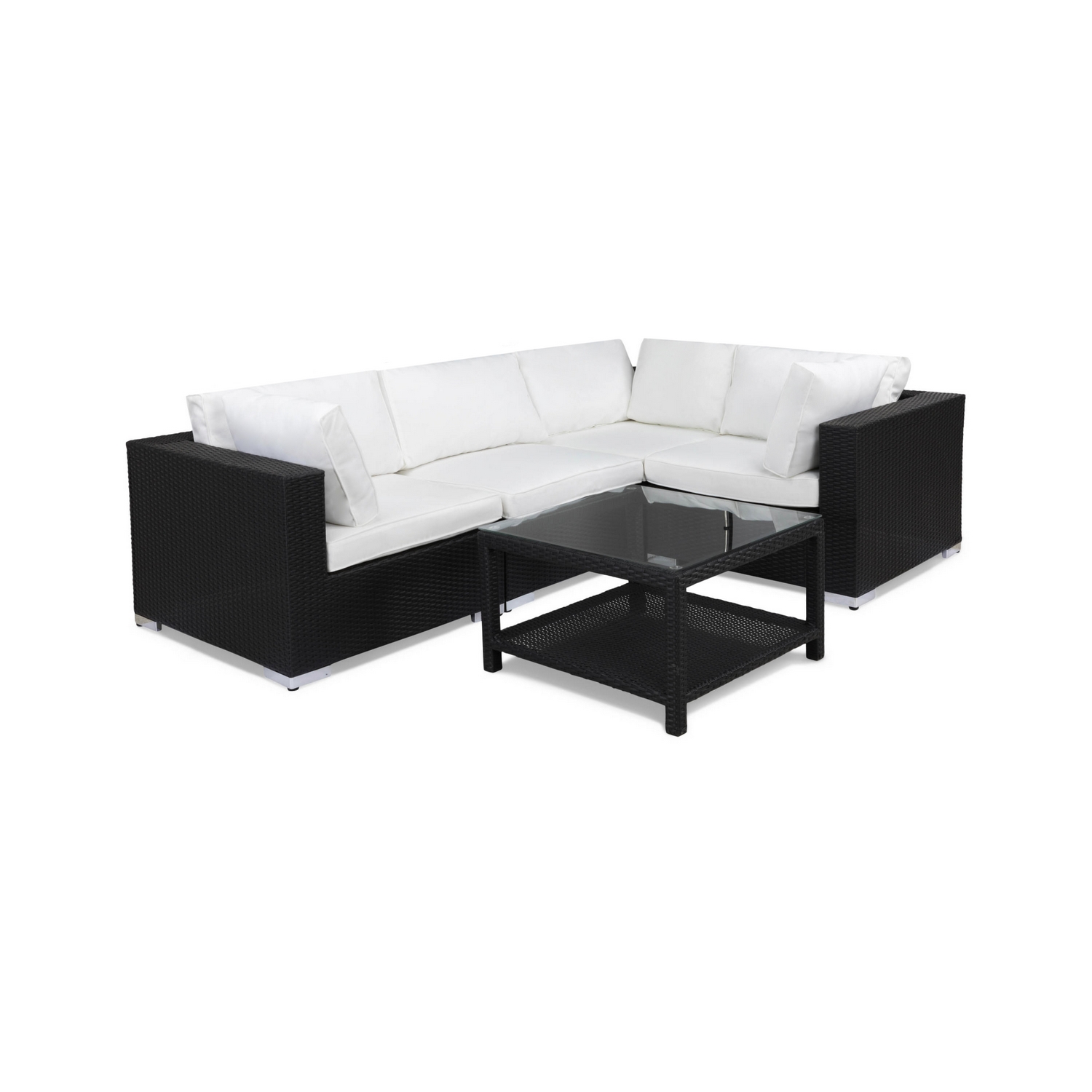 Loungegrupp Comfort Garden Bahamas 4-sits Hörn och Utebord 75x75 Utomhus