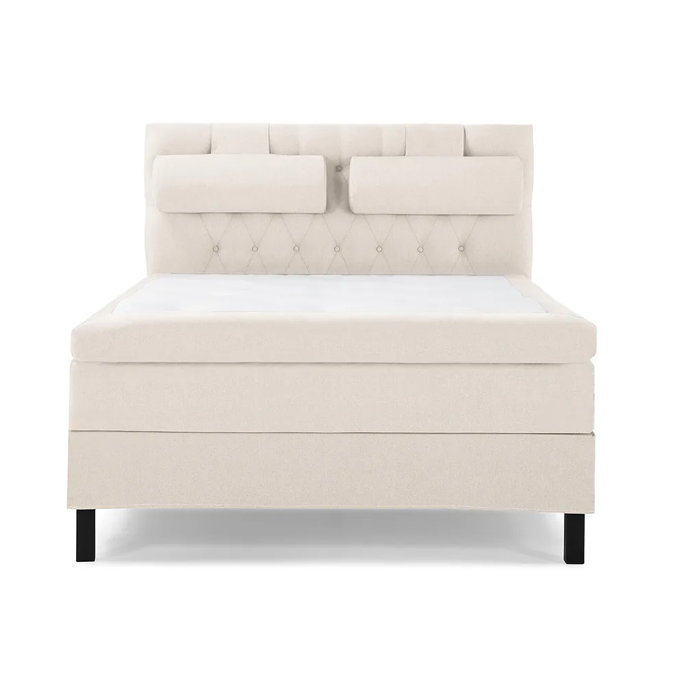 Lucky Komplett Sängpaket 140x200 Latex Diamant Sänggavel Beige, Fast Latex, Lucky Stor Nackkudde