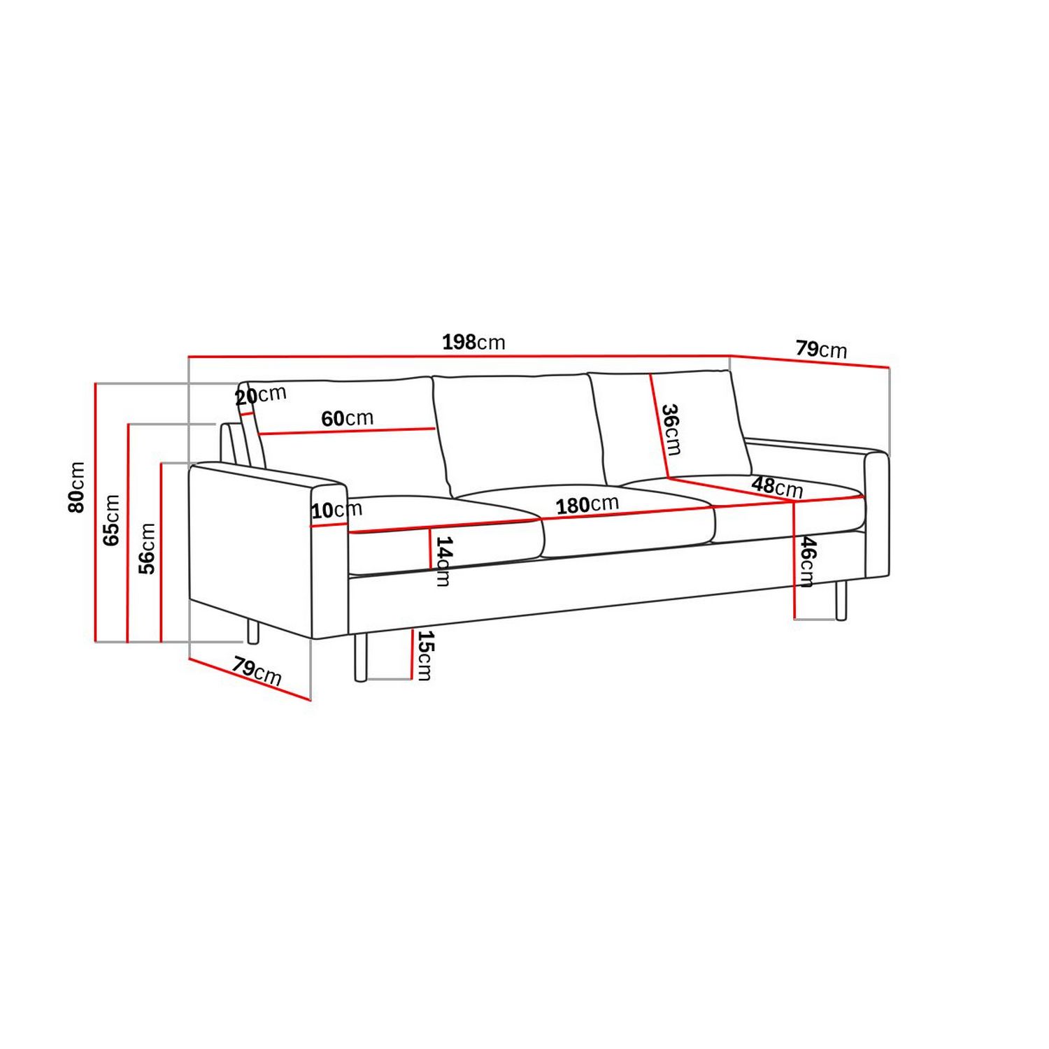Soffa Scandinavian Choice Peppe 3-sits