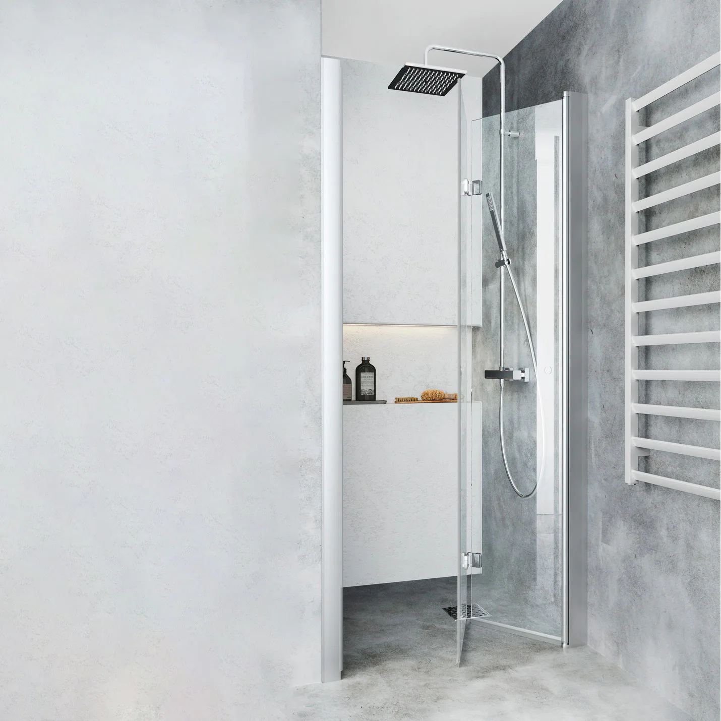 DUSCHDÖRR IGLOOPRO VIK NICHE 85 K N Glas: Klarglas, Profil: Aluminium, B: 850 mm