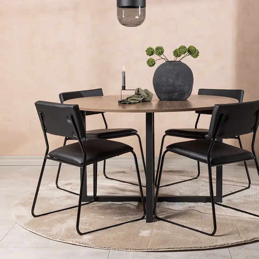 Matgrupp Venture Home Durango Ø 120 cm med 4 Kenth Stolar
