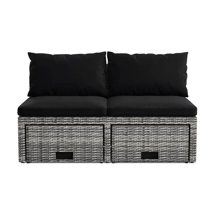 Loungegrupp Comfort Garden Bahamas Balkongsoffa med Pallar