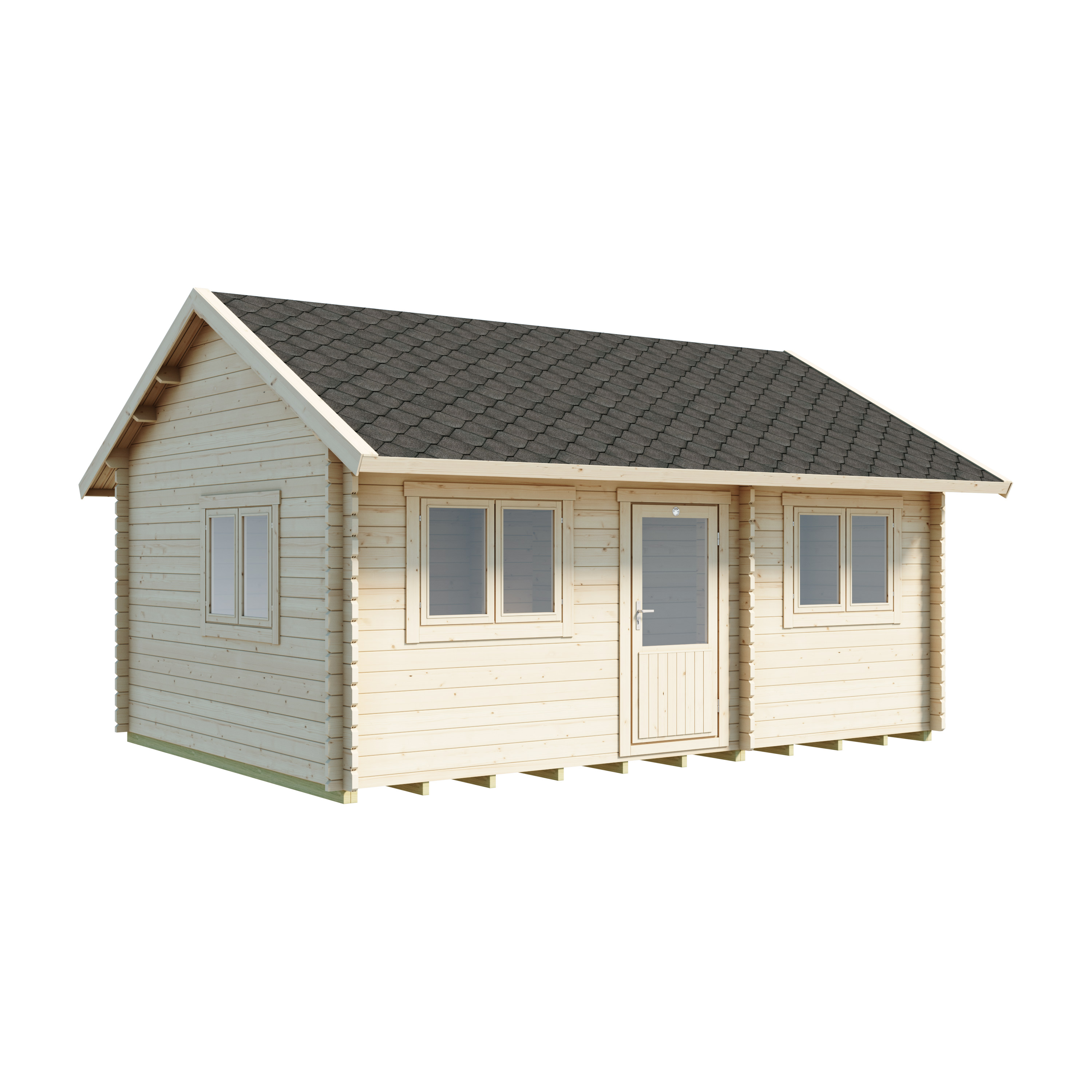 Attefallshus Luoman Lillevilla 100C-4 22,04 m² med Sadeltak & Loft i Trä