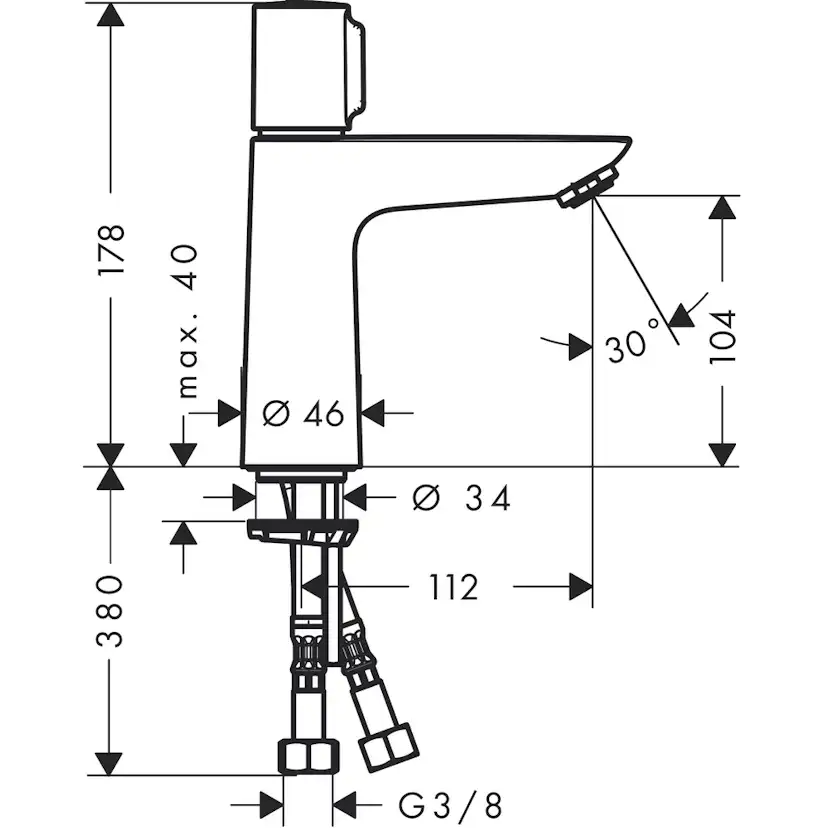 Tvättställsblandare Hansgrohe Talis Select E 110