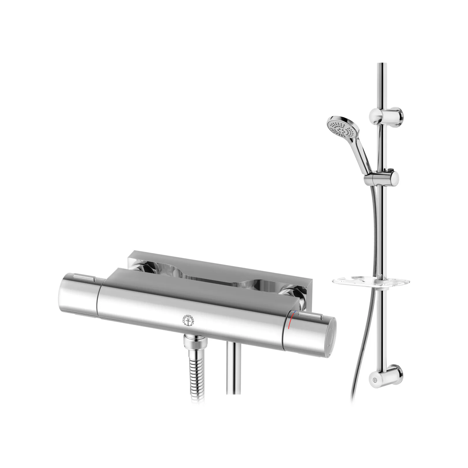 Duschset Gustavsberg Nya Nautic med Duschblandare och Blandarfäste 160/40 cc