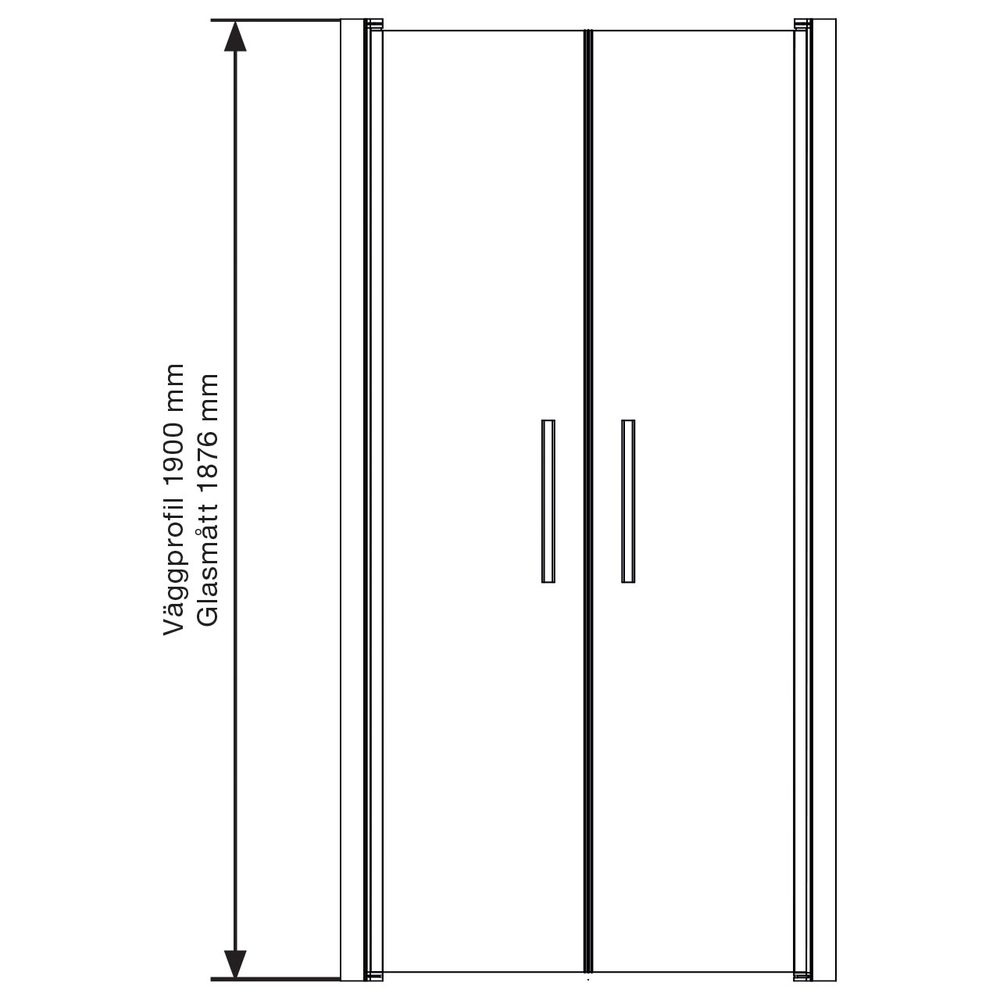 Duschdörr Arrow DuoDoor Special Delvis Frostat Glasx970x970x1 breddningsprofil