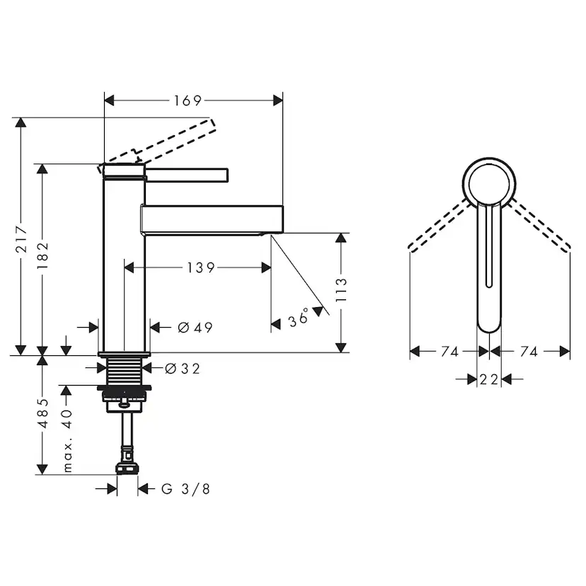Tvättställsblandare Hansgrohe Finoris 110
