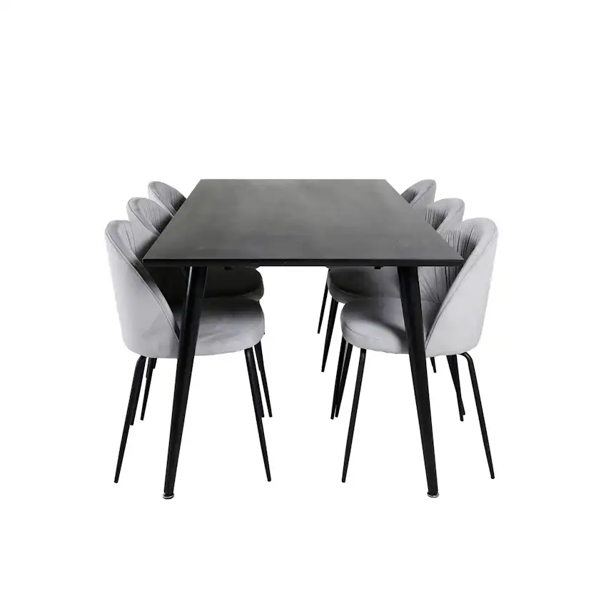 Matgrupp Venture Home Dipp med 6 Wrinkles stolar