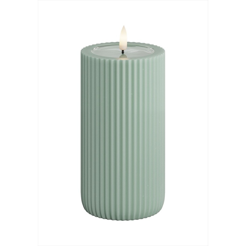 LED-Blockljus UNIQUE Candles Stripe 8x15 cm