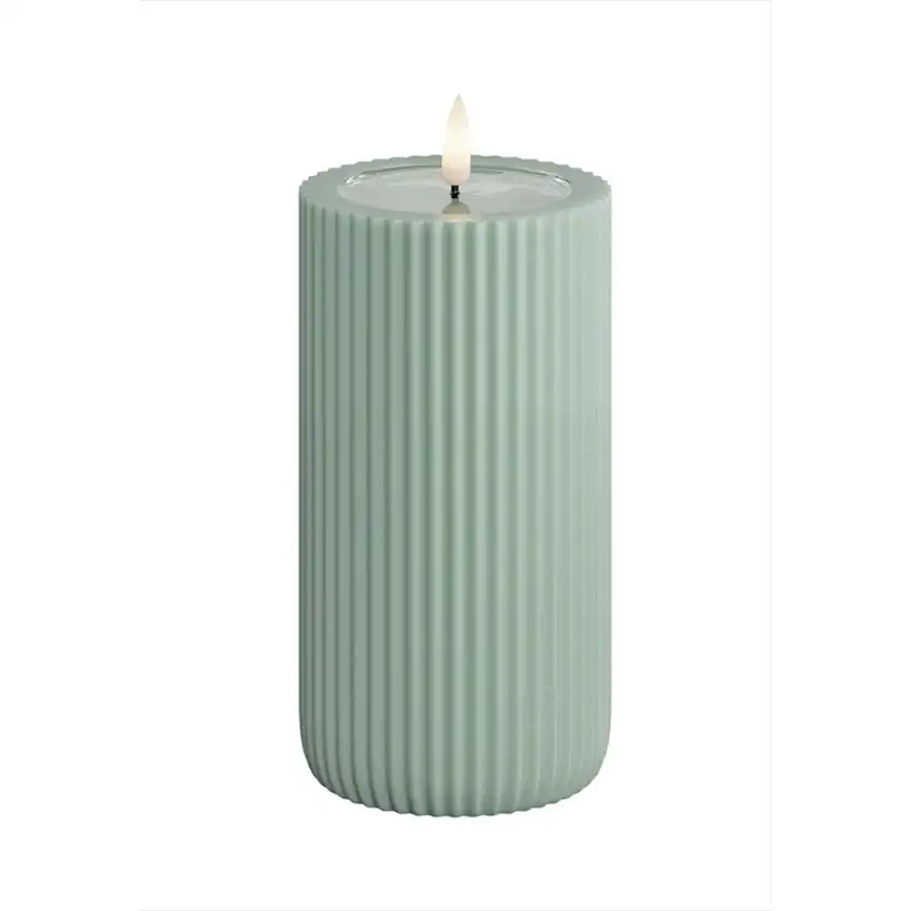 LED-Blockljus UNIQUE Candles Stripe 8x15 cm