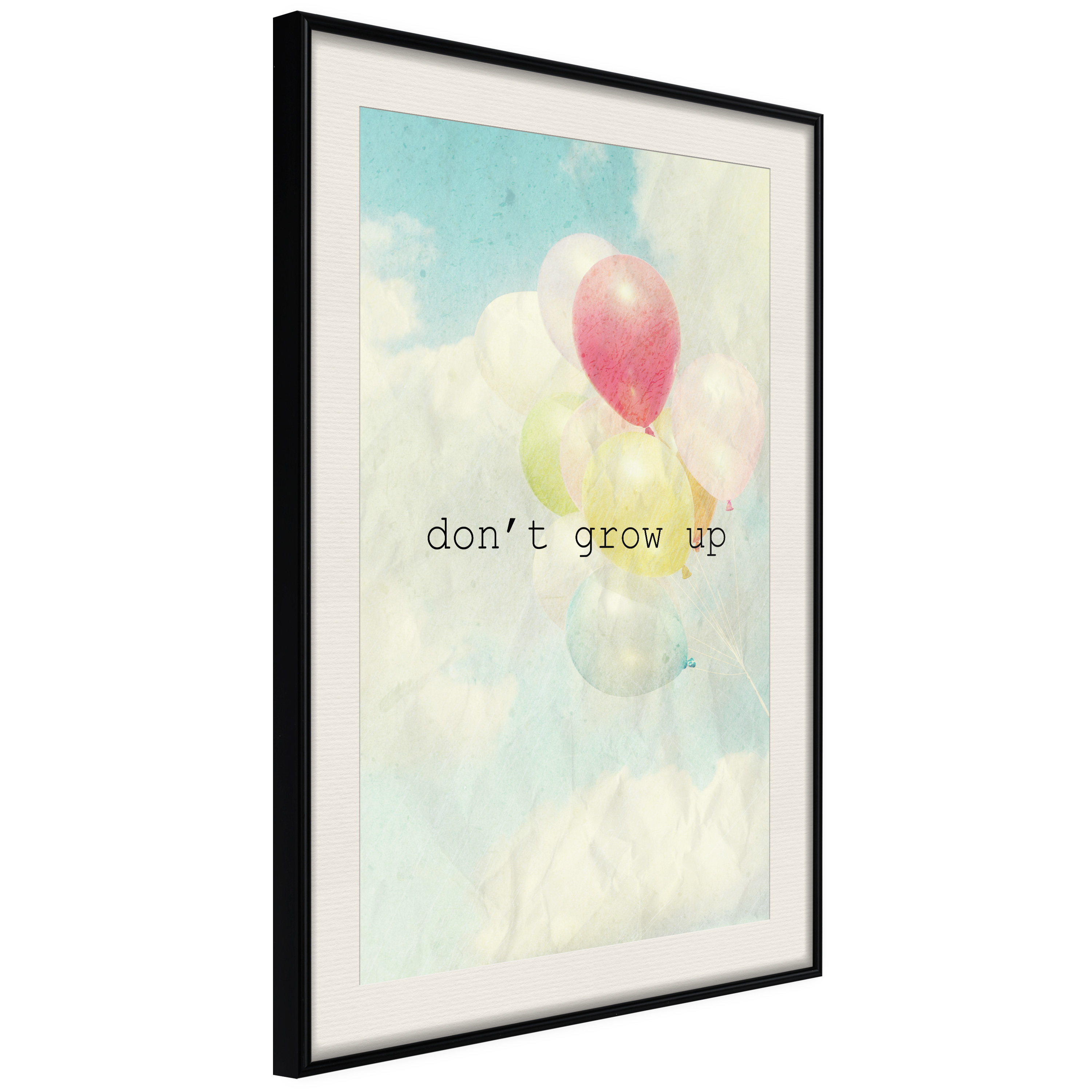 Affisch - Don't Grow Up [Poster] 30x45 Svart ram med passepartout, 30x45 cm
