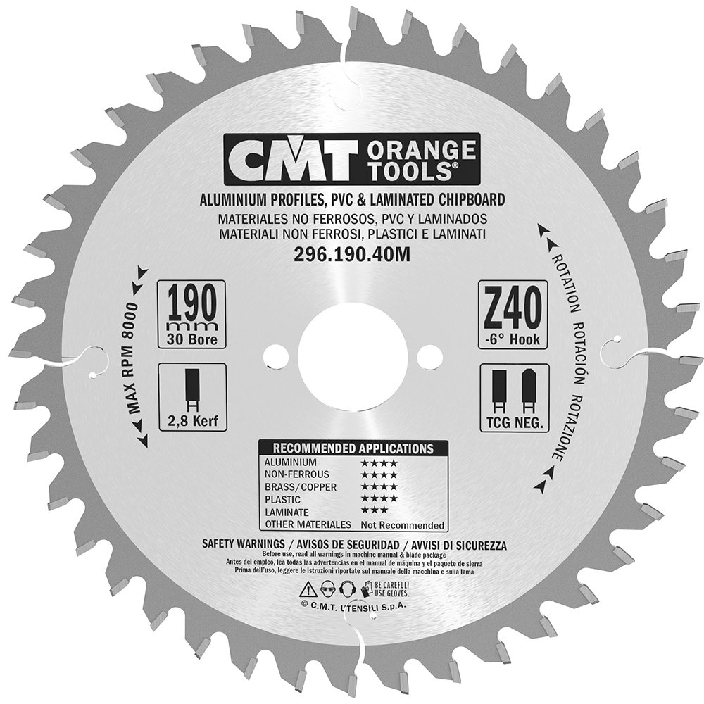 Cirkelsågklinga CMT Orange Tools NE NEG Alu/laminat