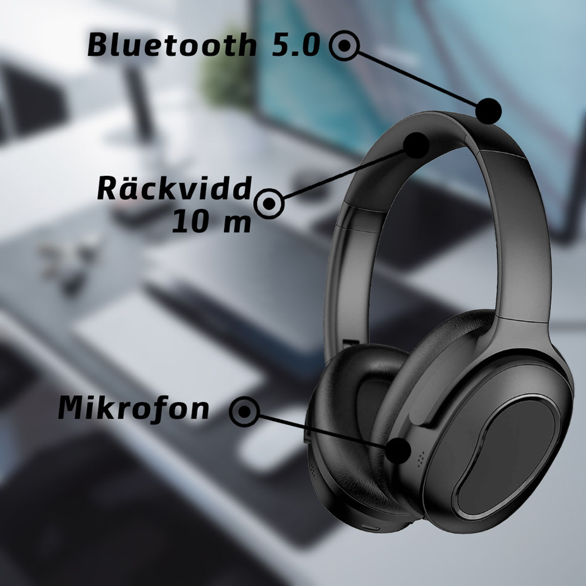 Hörlurar Kuura Bass Pro Around-ear Brusreducerande