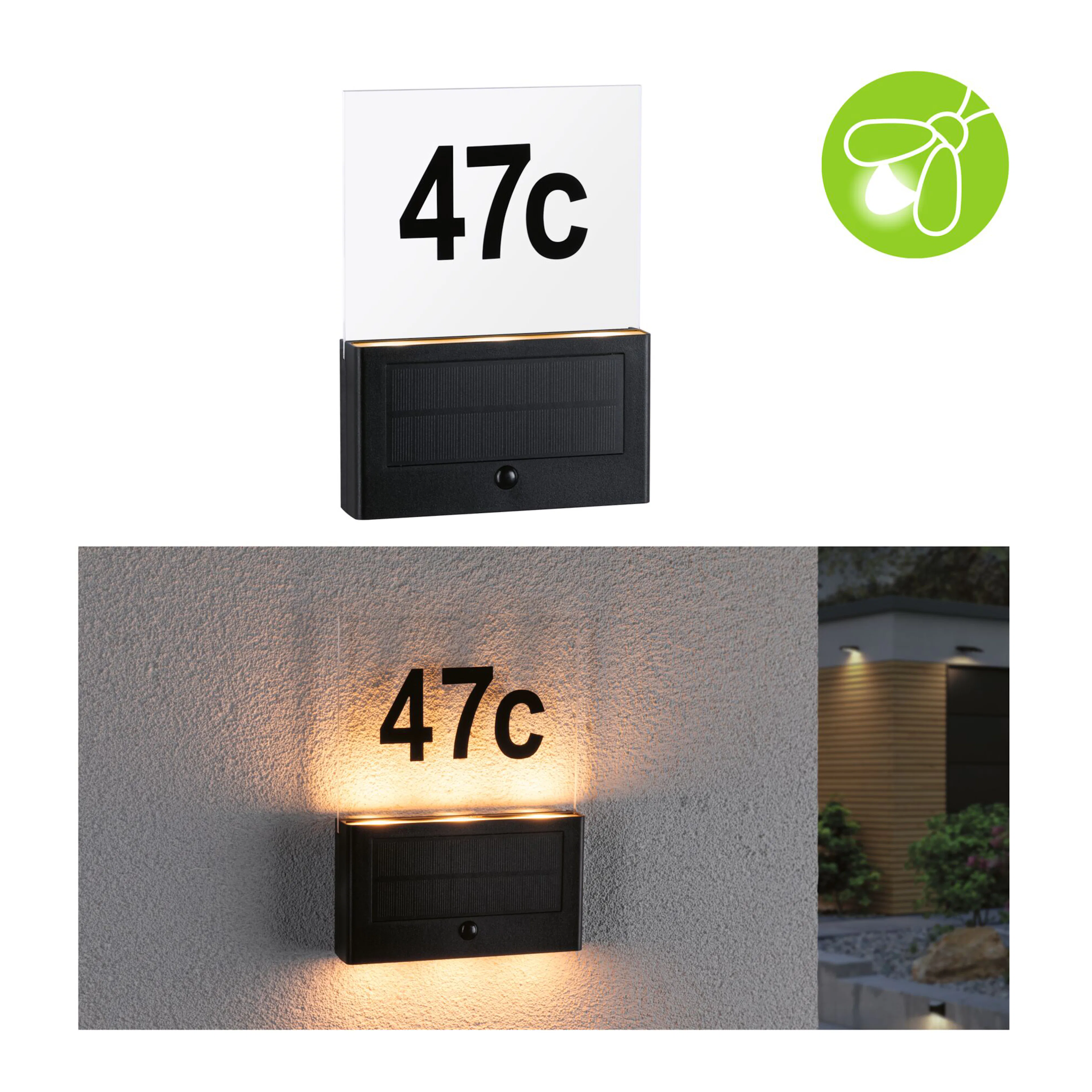 Fasadbelysning Solcell LED Paulmann Neda Lampa för husnummer IP44