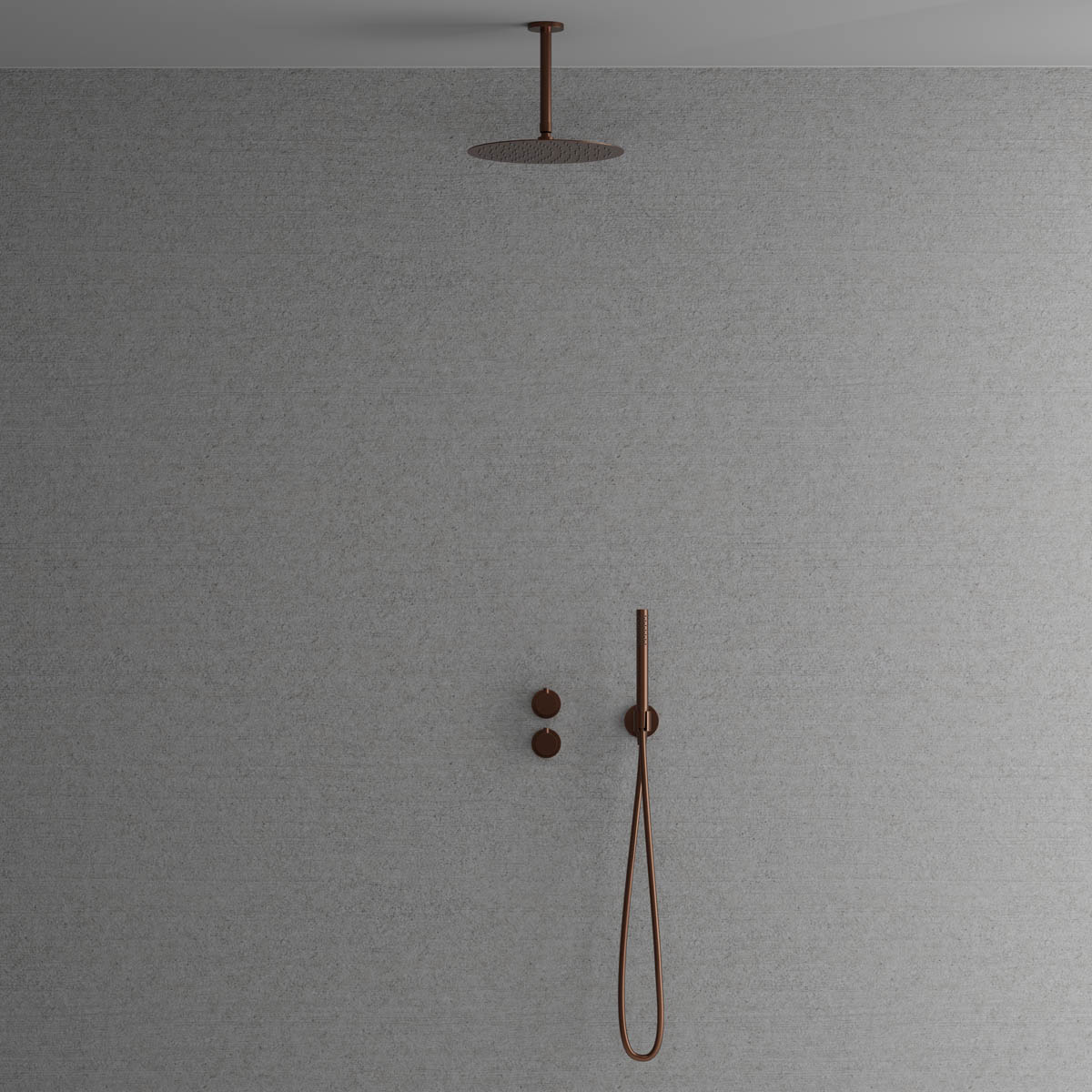 Takduschset Scandtap Steel Harmonized 2Z för Inbyggnad Amber Amber/Koppar