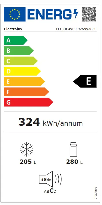 Side by side Kyl/Frys Electrolux Serie 800 LLT8HE49U0