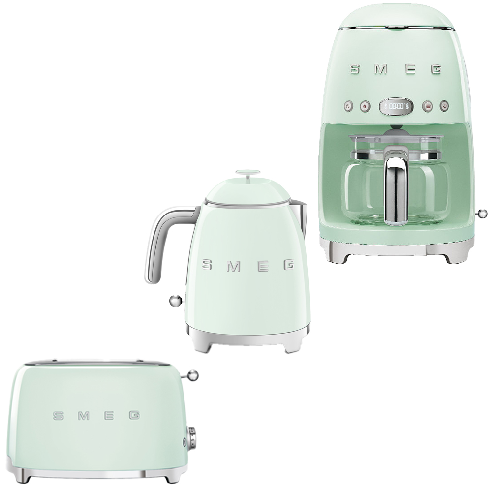 Frukostpaket Smeg Lilla Brödrost, Vattenkokare & Kaffebryggare