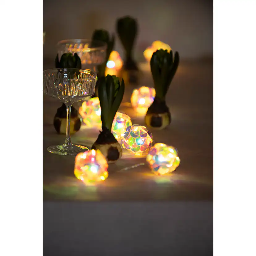 Batteridriven Ljusslinga Gnosjö Konstsmide 10 LED Diamanter m. Timer
