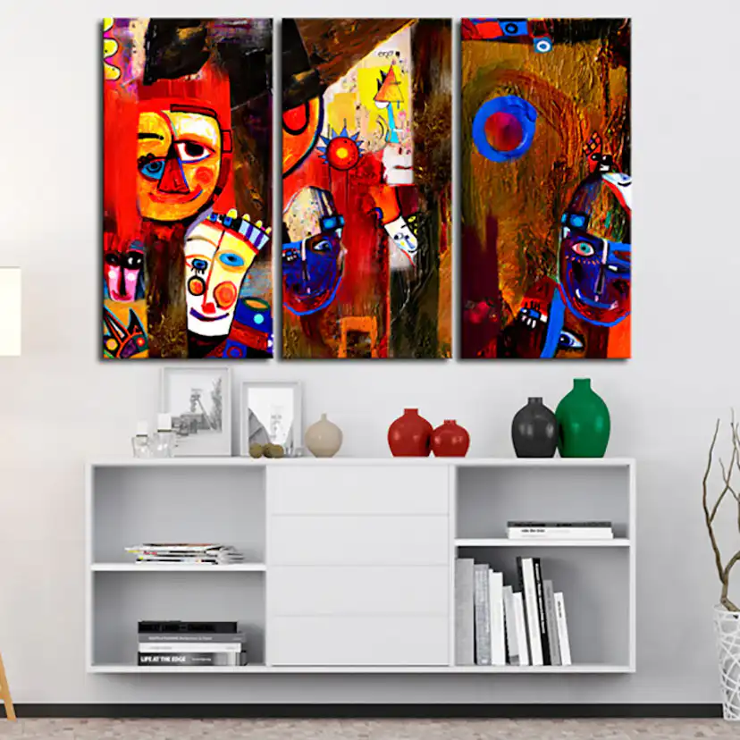 Handmålad Tavla Arkiio Abstract Carnival 120x80