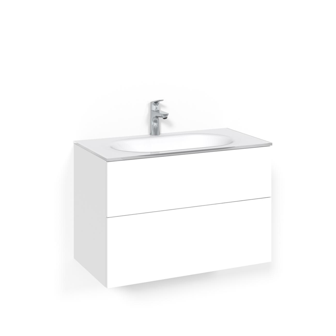 Tvättställsskåp Macro Design Crown Plain Med Glastvättställ