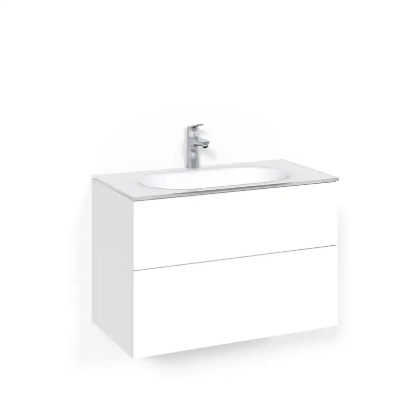 Tvättställsskåp Macro Design Crown Plain Med Glastvättställ
