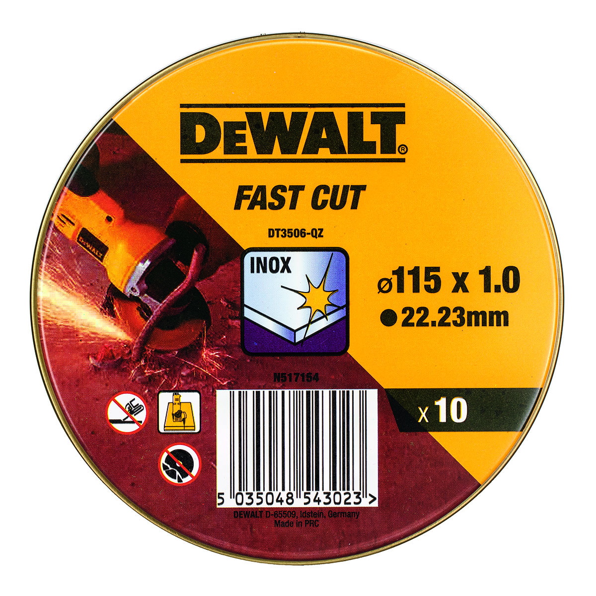 Kapskiva Dewalt DT3506 115X1 mm 10-pack