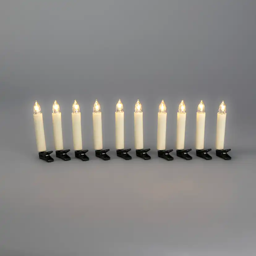 Julgransljus Gnosjö Konstsmide Basic 10st Batteridrivna Granljus LED m. Fjärrkontroll