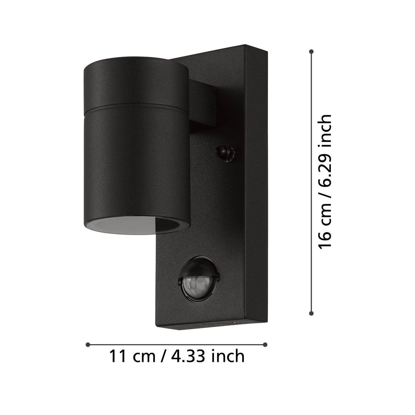 Vägglampa Utebelysning Eglo Riga 5 med Sensor Svart Klar