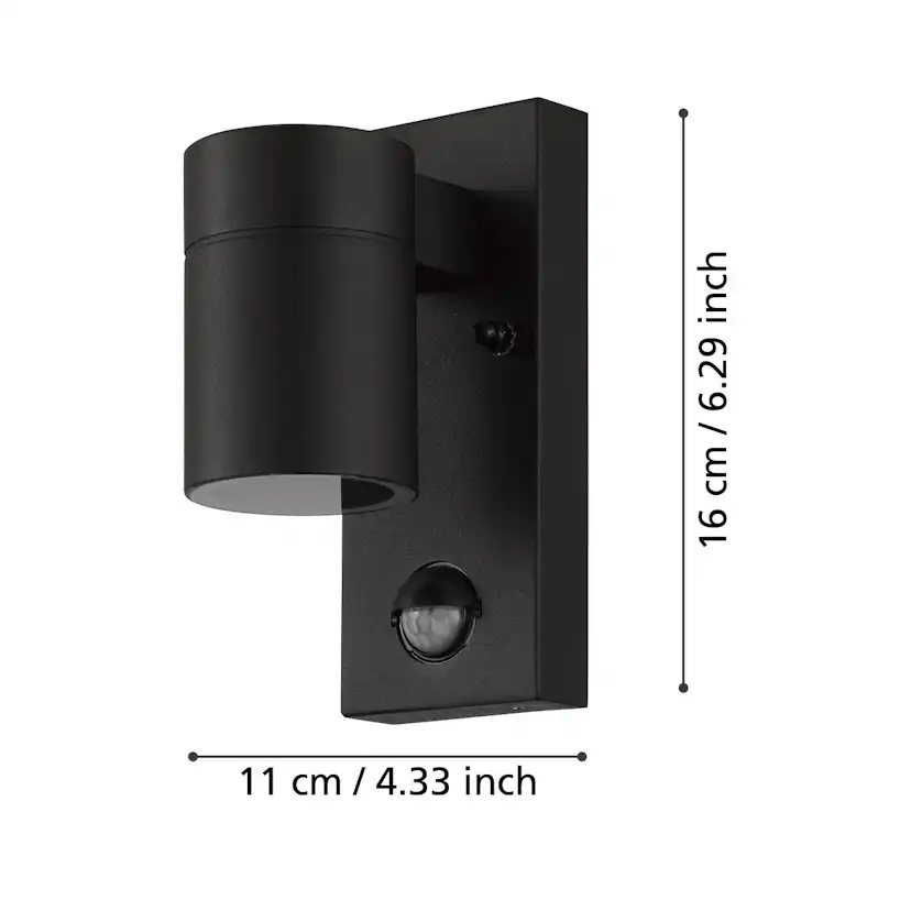 Vägglampa Utebelysning Eglo Riga 5 med Sensor Svart Klar