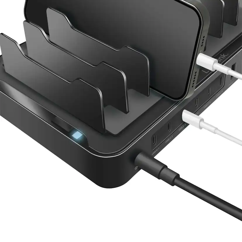 Laddstation LogiLink 10 Portar 6 st USB-C + 4st USB-A PD/QC3.0 120W