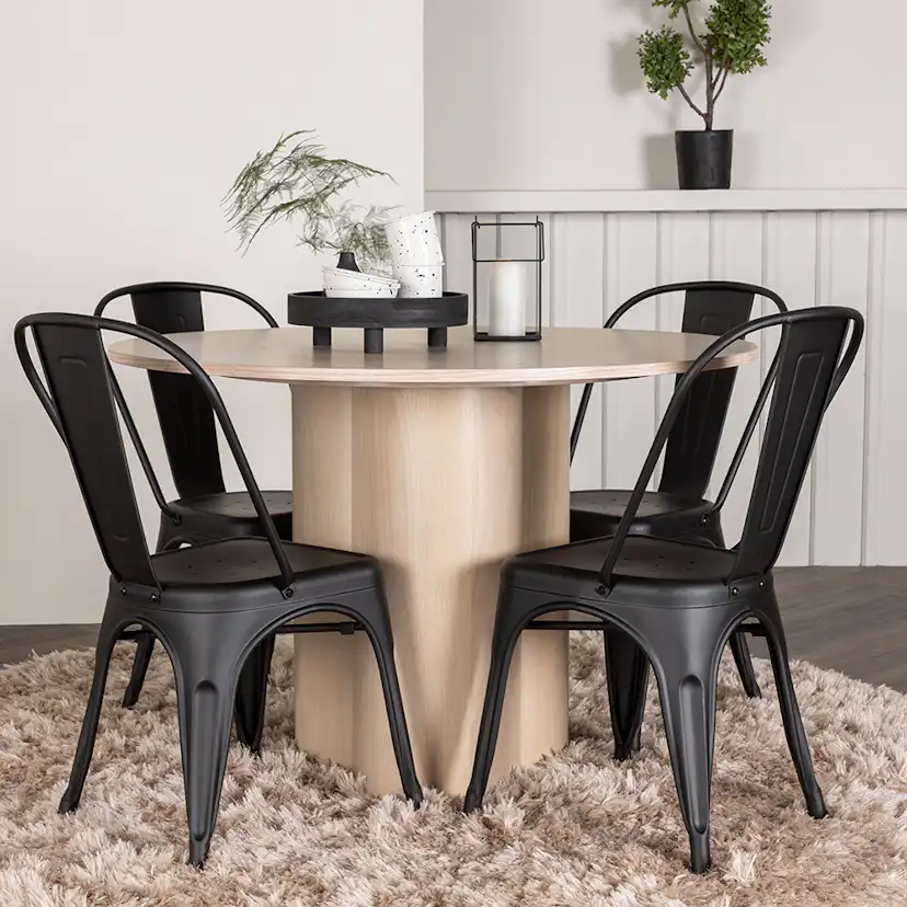 Matgrupp Venture Home Olivia Natur med 4 Tempe Stolar