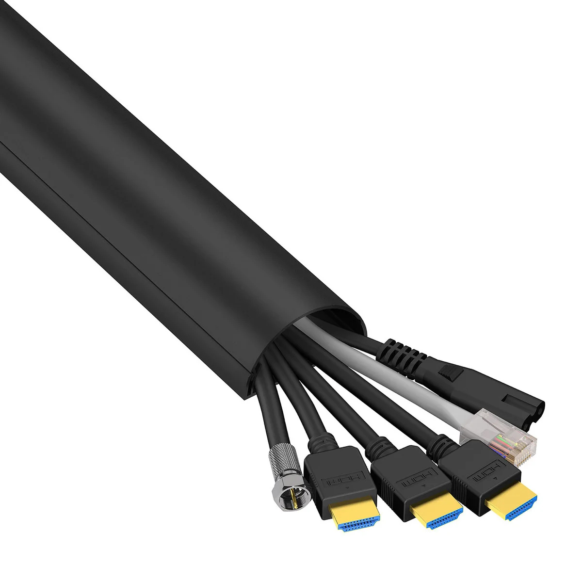 Kabelkanalsats D-LINE 50x25mm Svart Självhäftande för Kabelhantering