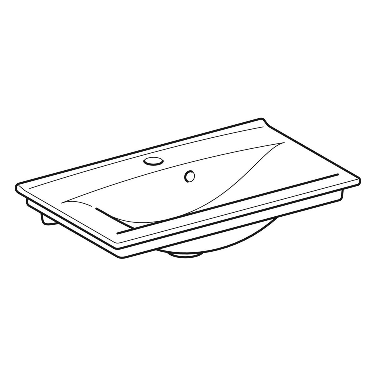 Elegant m.tvättst komp: Vit/Clean, 61,5x37,5cm, Hål, Överfy Bredd: 615 mm