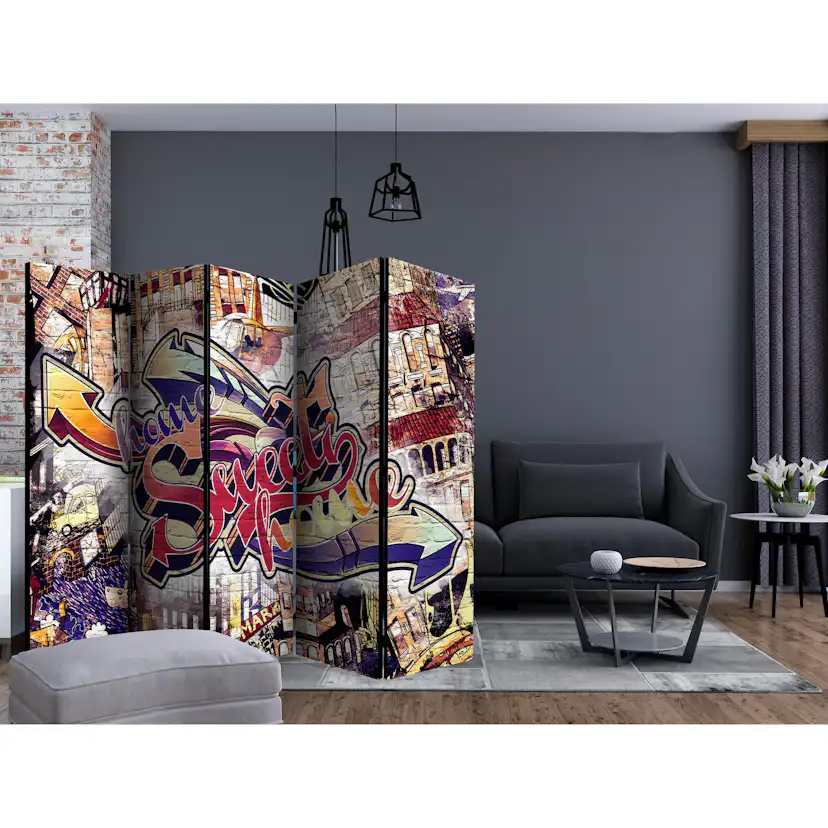 Rumsavdelare Skärmvägg Arkiio Cool Graffiti II 225x172 cm