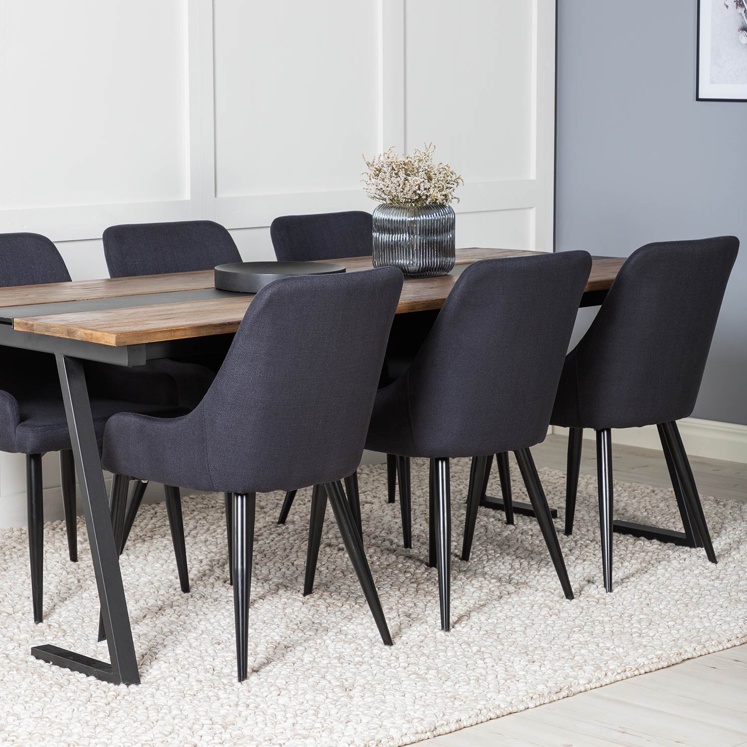 Matgrupp Venture Home Jane med 6 Plake Stolar Mörk Teak