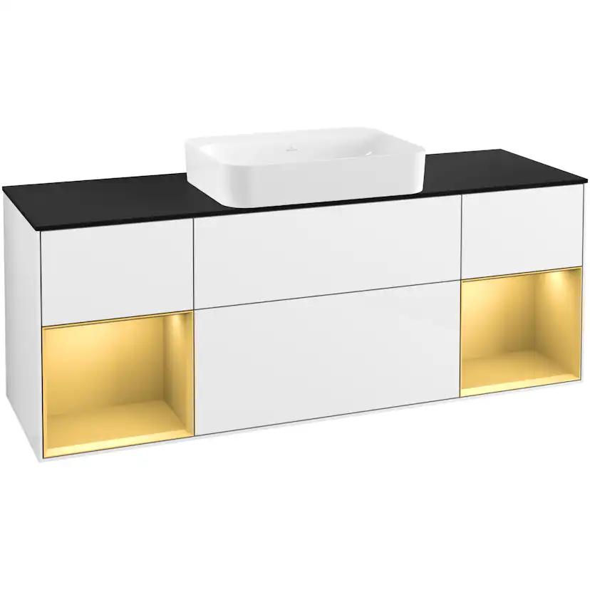 Tvättställsskåp Villeroy & Boch Finion med Två Hyllor och Bänkskiva för Fristående Tvättställ