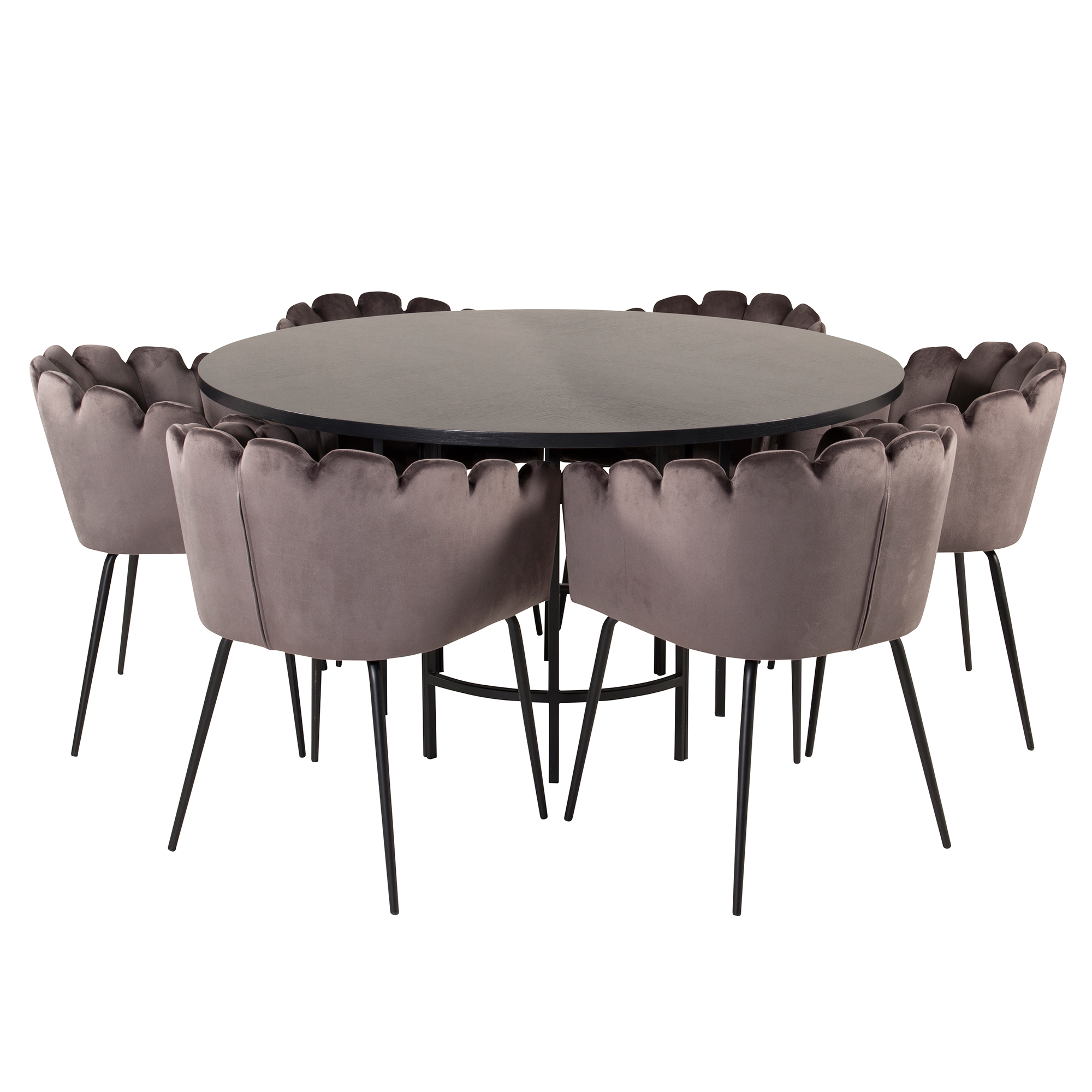 Matgrupp furniture/fashion Copenhagen med 6 Gråa Limhamn Stolar