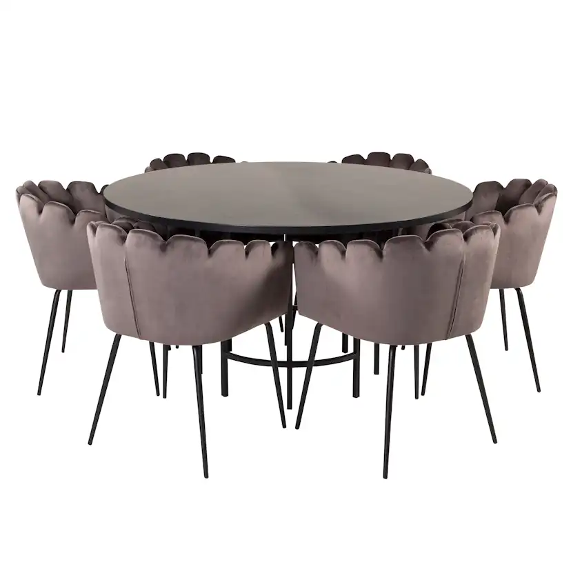 Matgrupp furniture/fashion Copenhagen med 6 Gråa Limhamn Stolar