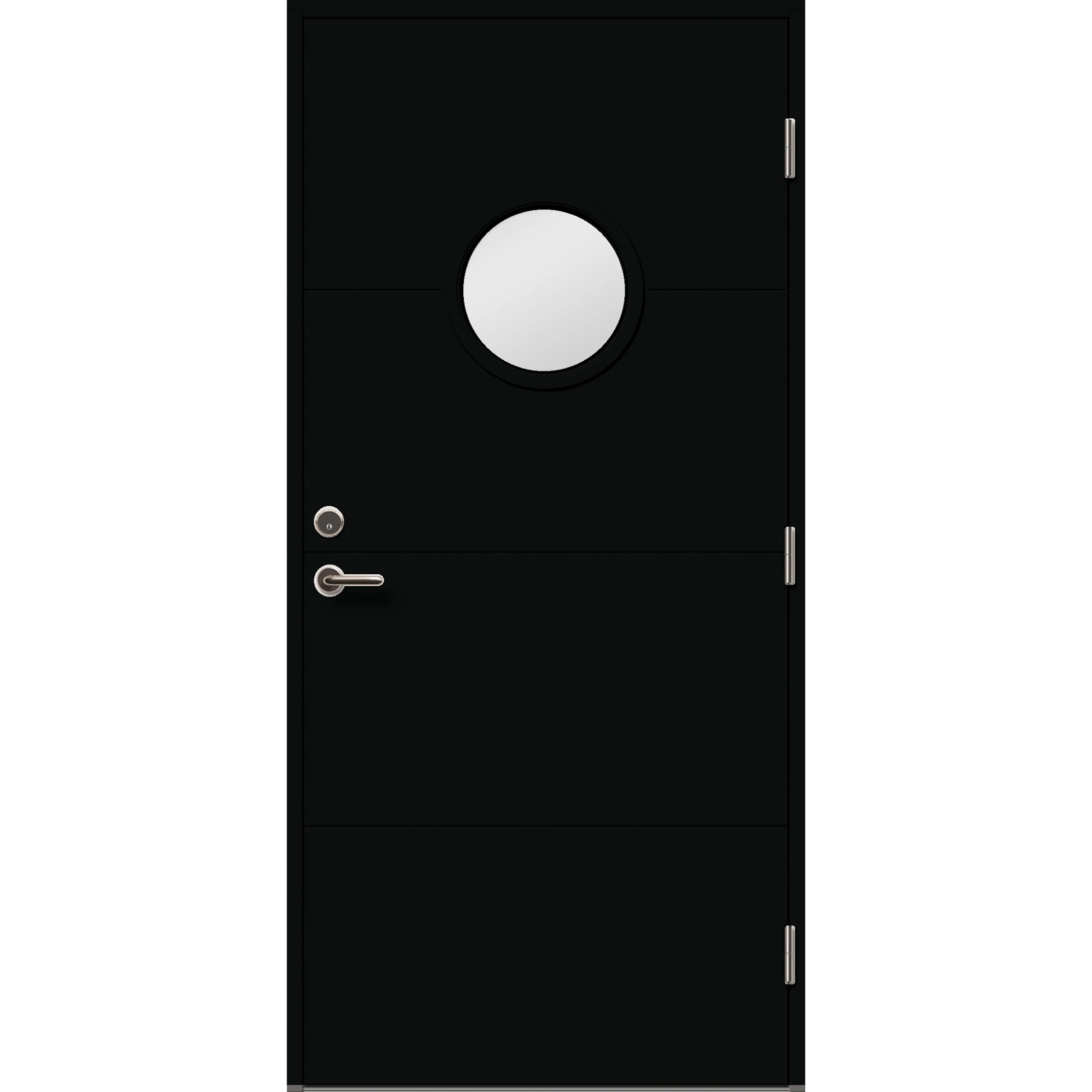 Ytterdörr Skandinaviska Dörrar Design glas rund Jokkmokk: 9x20, S-9000-N, Svart