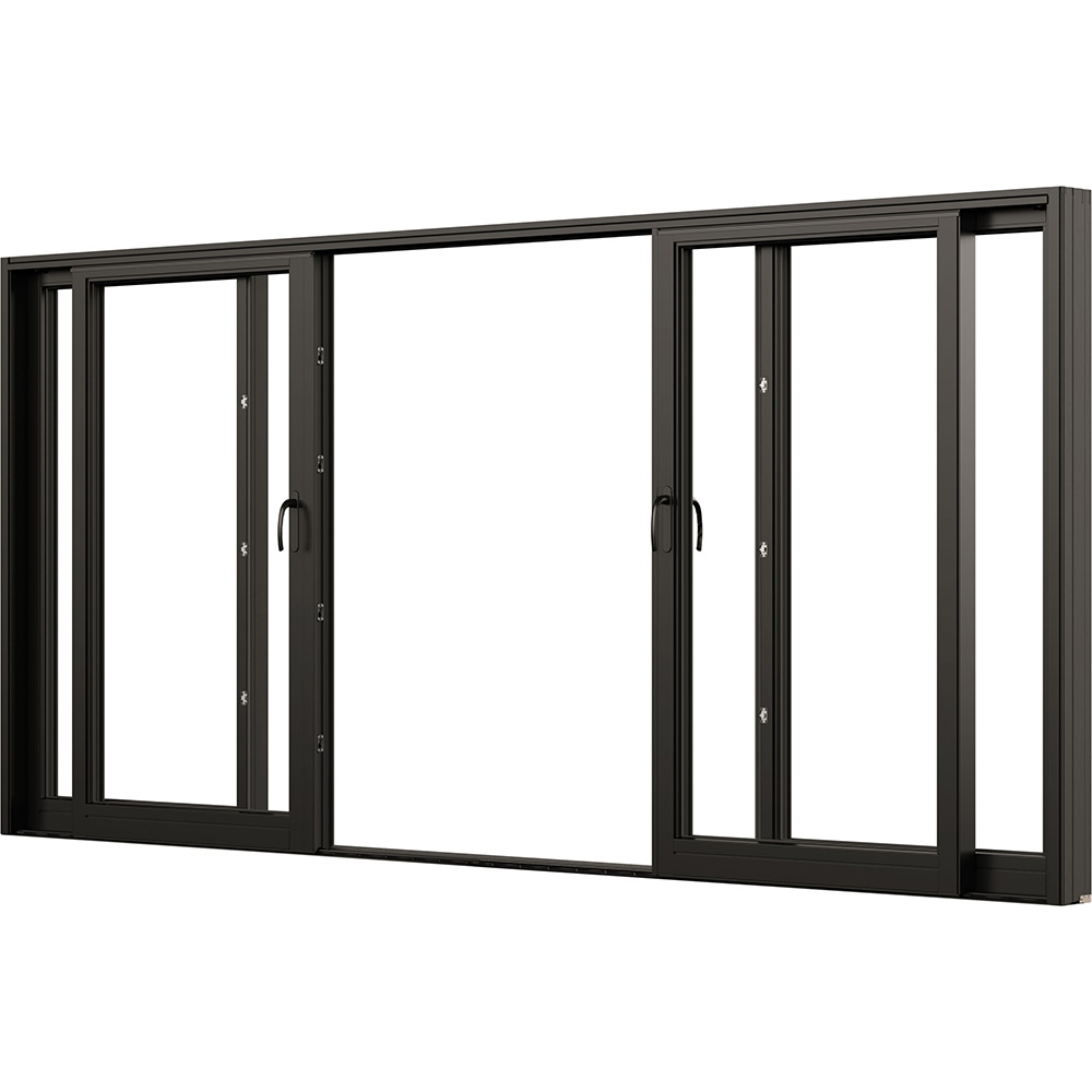 Parskjutdörr NorDan NTech Aluminium 4-Delad BlackLine Svart