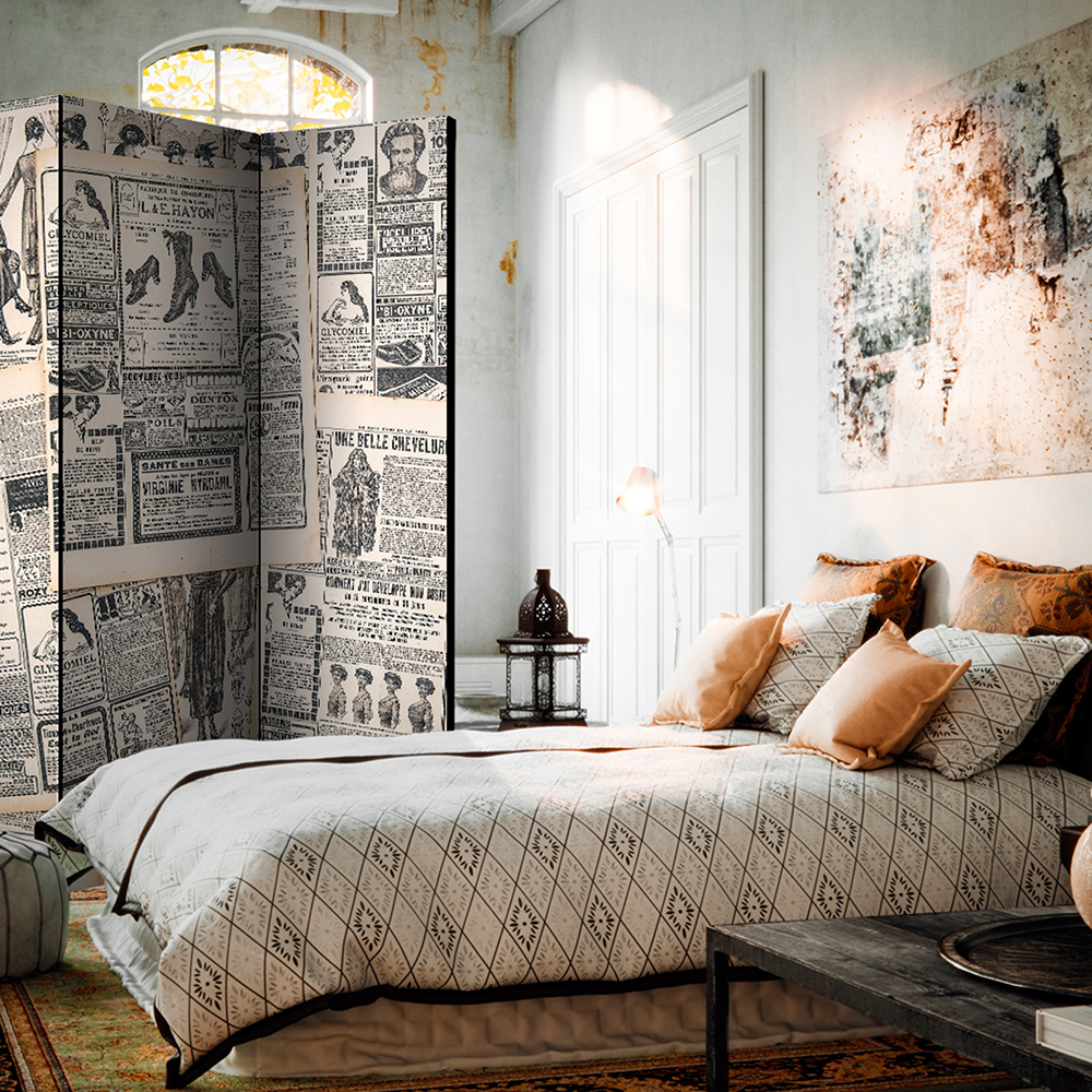 Rumsavdelare Skärmvägg Arkiio Vintage Newspapers 135x172 cm