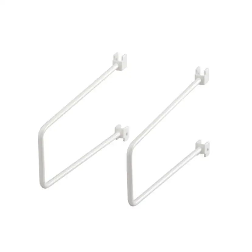 Bokstöd f väggskena 200mm vit LxH: 200x75 mm, 2-pack, Vit
